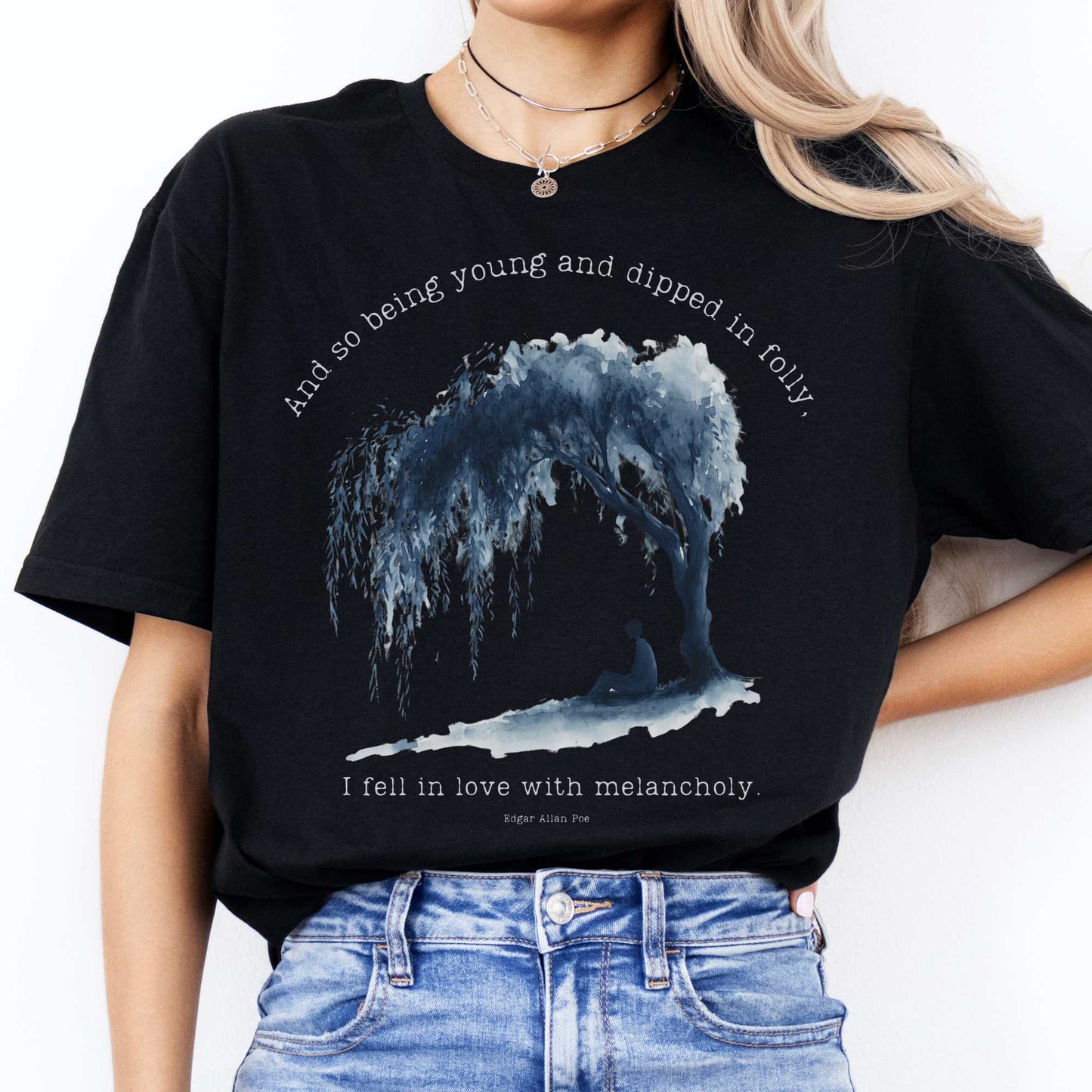 And So Being Young Edgar Allan Poe Shirt Black / S T-Shirt The Mystic Eden Bookish Book Lovers