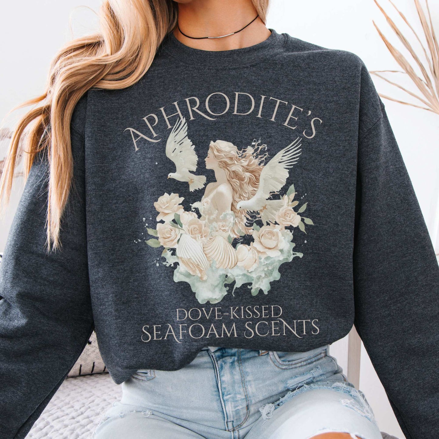 Aphrodite's Seafoam Scents Sweatshirt Dark Heather / S Sweatshirt The Mystic Eden Bookish Book Lovers