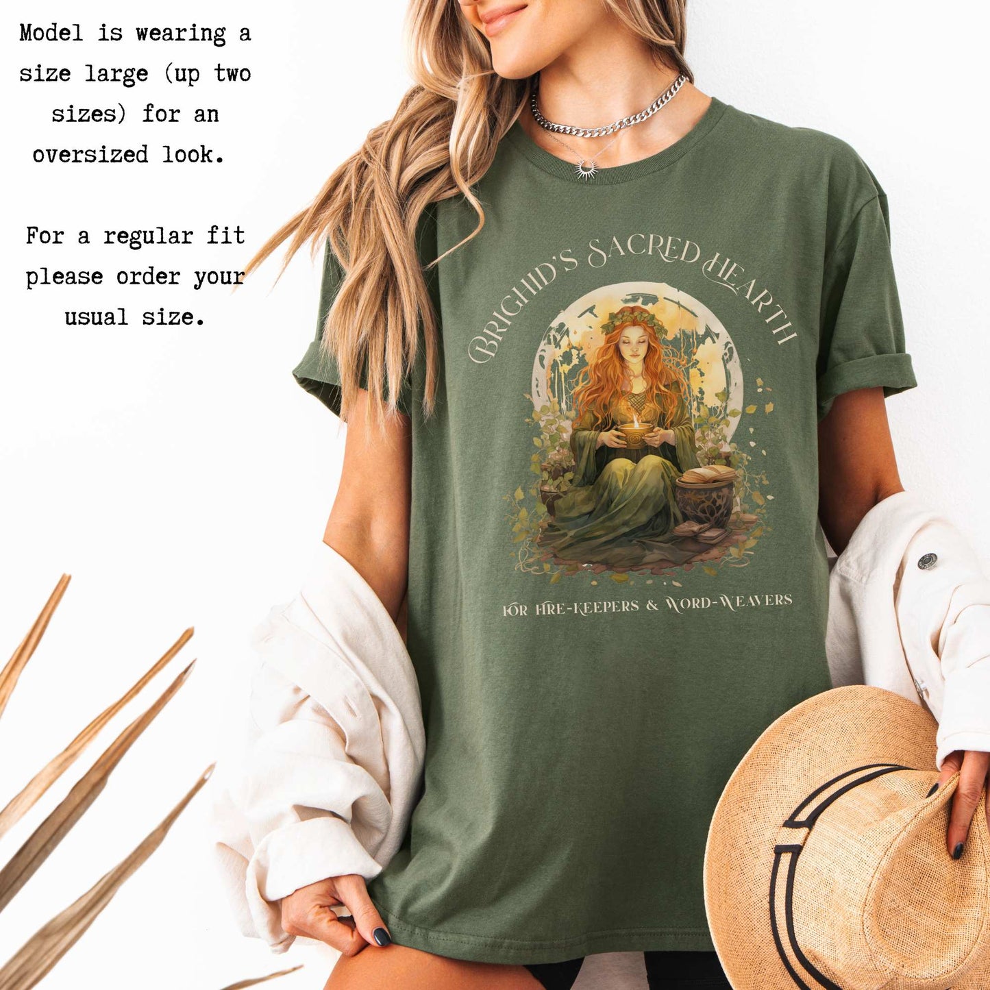 Brighid's Sacred Hearth T-Shirt – Celtic Goddess Tee T-Shirt The Mystic Eden Bookish Book Lovers