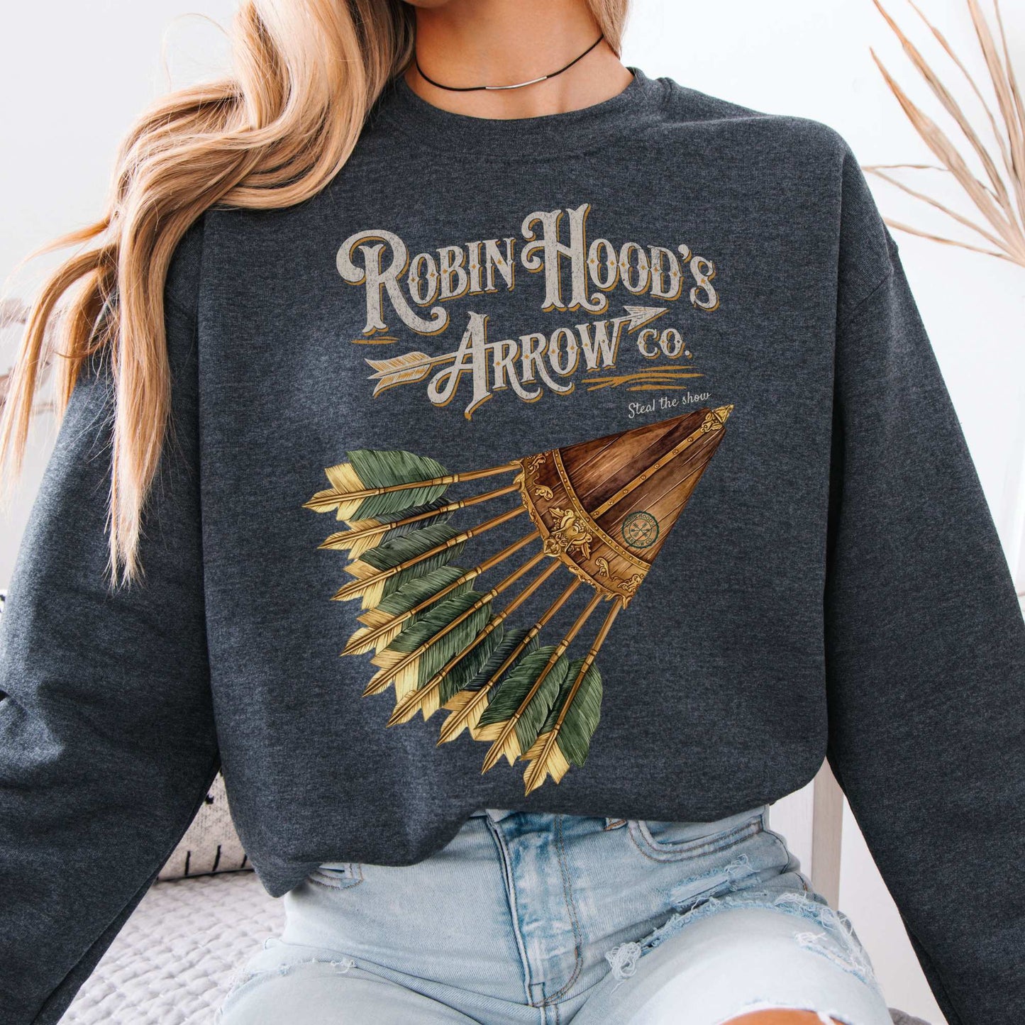 Robin Hood's Arrow Co. Sweatshirt Dark Heather / S Sweatshirt The Mystic Eden Bookish Book Lovers
