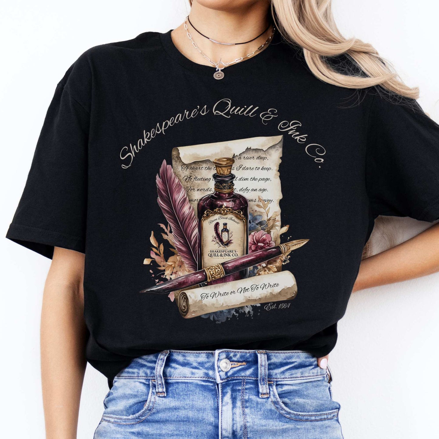 Shakespeare's Quill & Ink Co. Tee Black / S T-Shirt The Mystic Eden Bookish Book Lovers