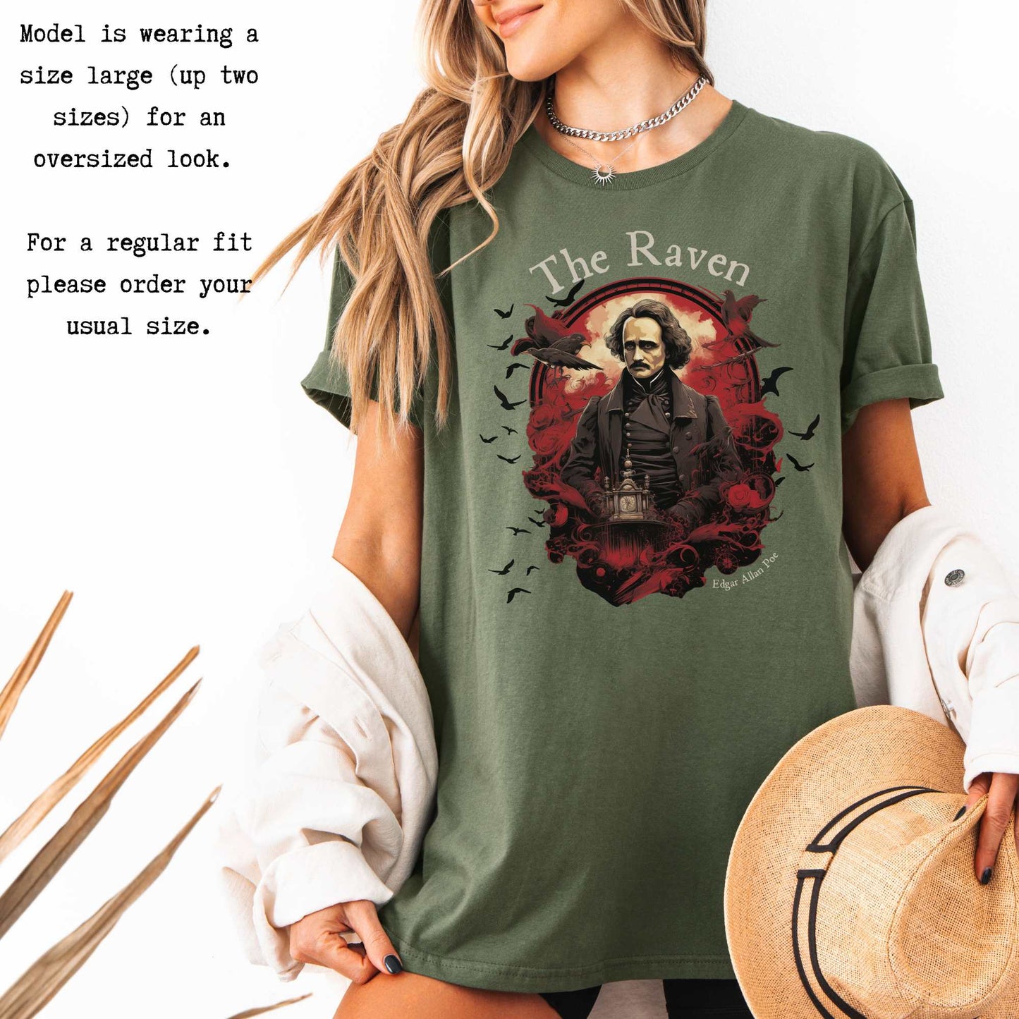 The Raven Edgar Allan Poe Shirt T-Shirt The Mystic Eden Bookish Book Lovers