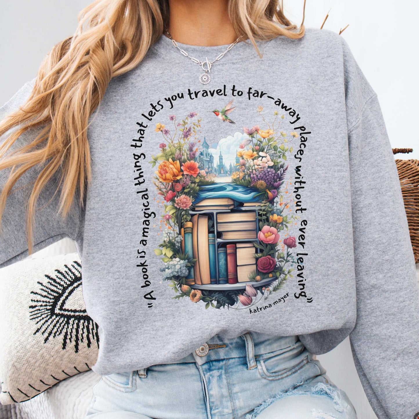 A Book Is A Magical Thing Sweatshirt Sport Grey / S Sweatshirt The Mystic Eden Bookish Book Lovers