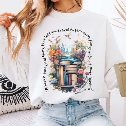 A Book Is A Magical Thing Sweatshirt White / S Sweatshirt The Mystic Eden Bookish Book Lovers