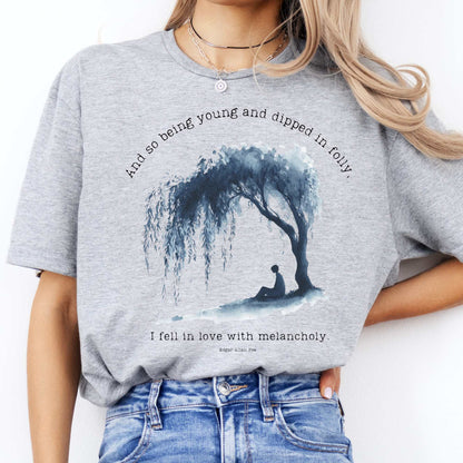 And So Being Young Edgar Allan Poe Shirt Sport Grey / S T-Shirt The Mystic Eden Bookish Book Lovers