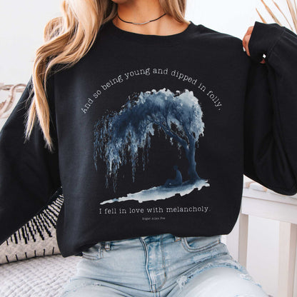 And So Being Young  Edgar Allan Poe Sweatshirt Black / S Sweatshirt The Mystic Eden Bookish Book Lovers