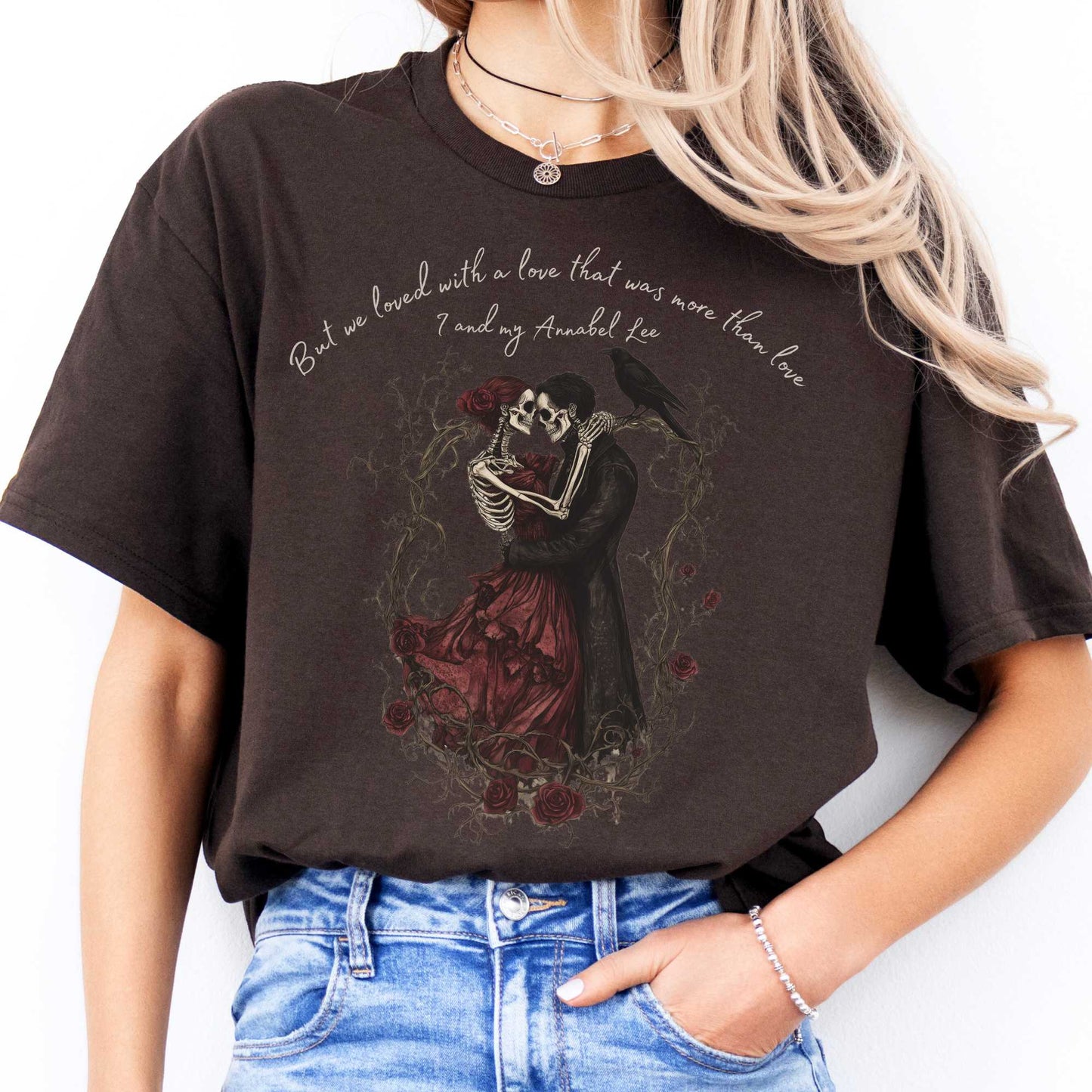 Annabel Lee Edgar Allan Poe Shirt Dark Chocolate / S T-Shirt The Mystic Eden Bookish Book Lovers