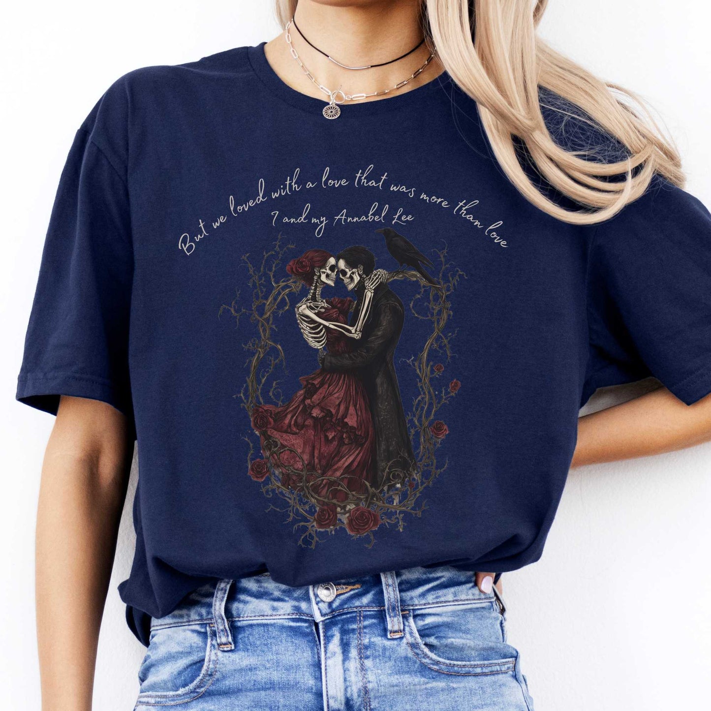 Annabel Lee Edgar Allan Poe Shirt Navy / S T-Shirt The Mystic Eden Bookish Book Lovers