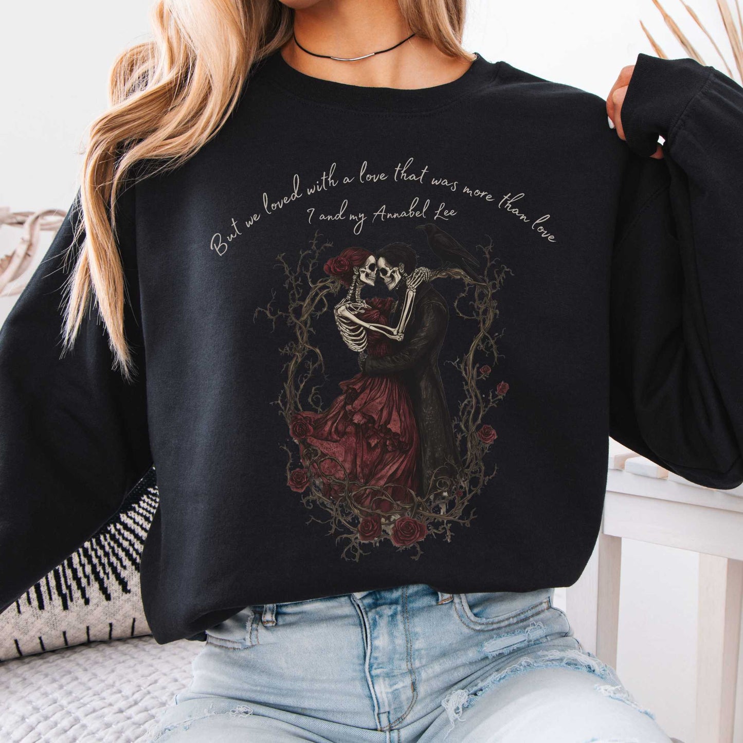 Annabel Lee Edgar Allan Poe Sweatshirt Black / S Sweatshirt The Mystic Eden Bookish Book Lovers