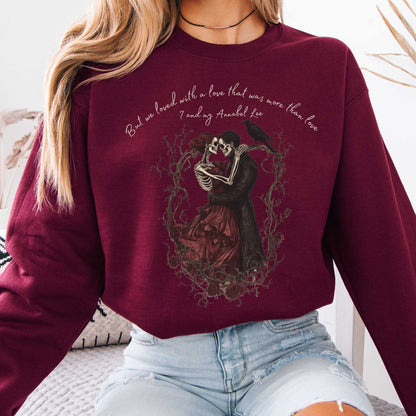 Annabel Lee Edgar Allan Poe Sweatshirt Maroon / S Sweatshirt The Mystic Eden Bookish Book Lovers