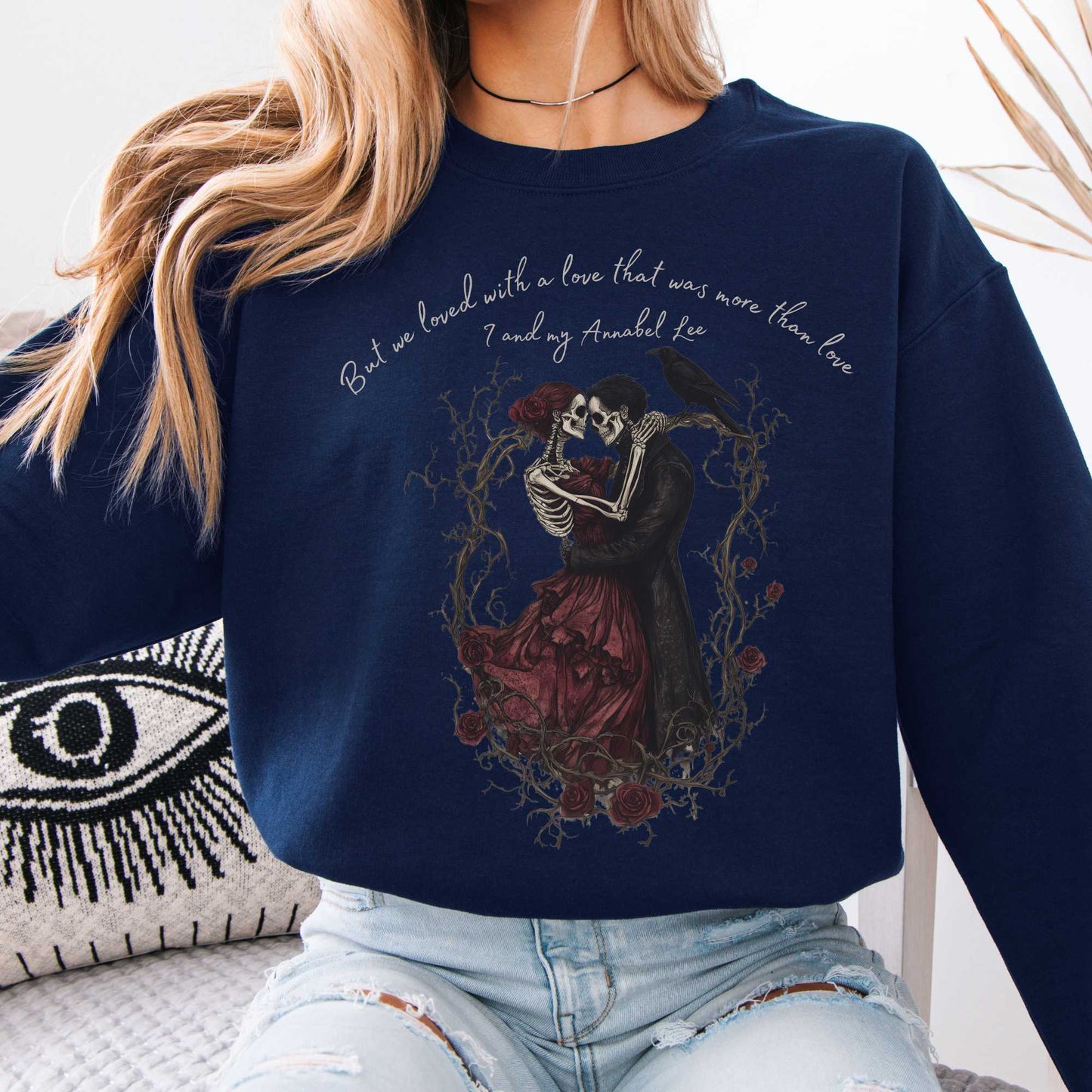 Annabel Lee Edgar Allan Poe Sweatshirt Navy / S Sweatshirt The Mystic Eden Bookish Book Lovers