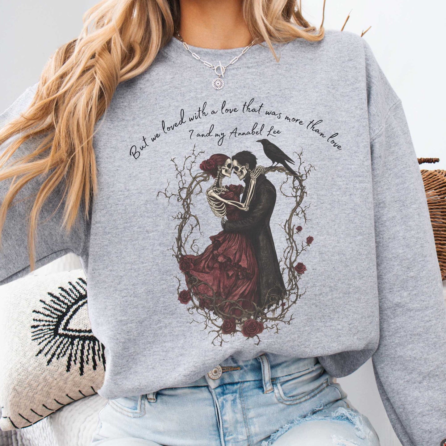 Annabel Lee Edgar Allan Poe Sweatshirt Sport Grey / S Sweatshirt The Mystic Eden Bookish Book Lovers
