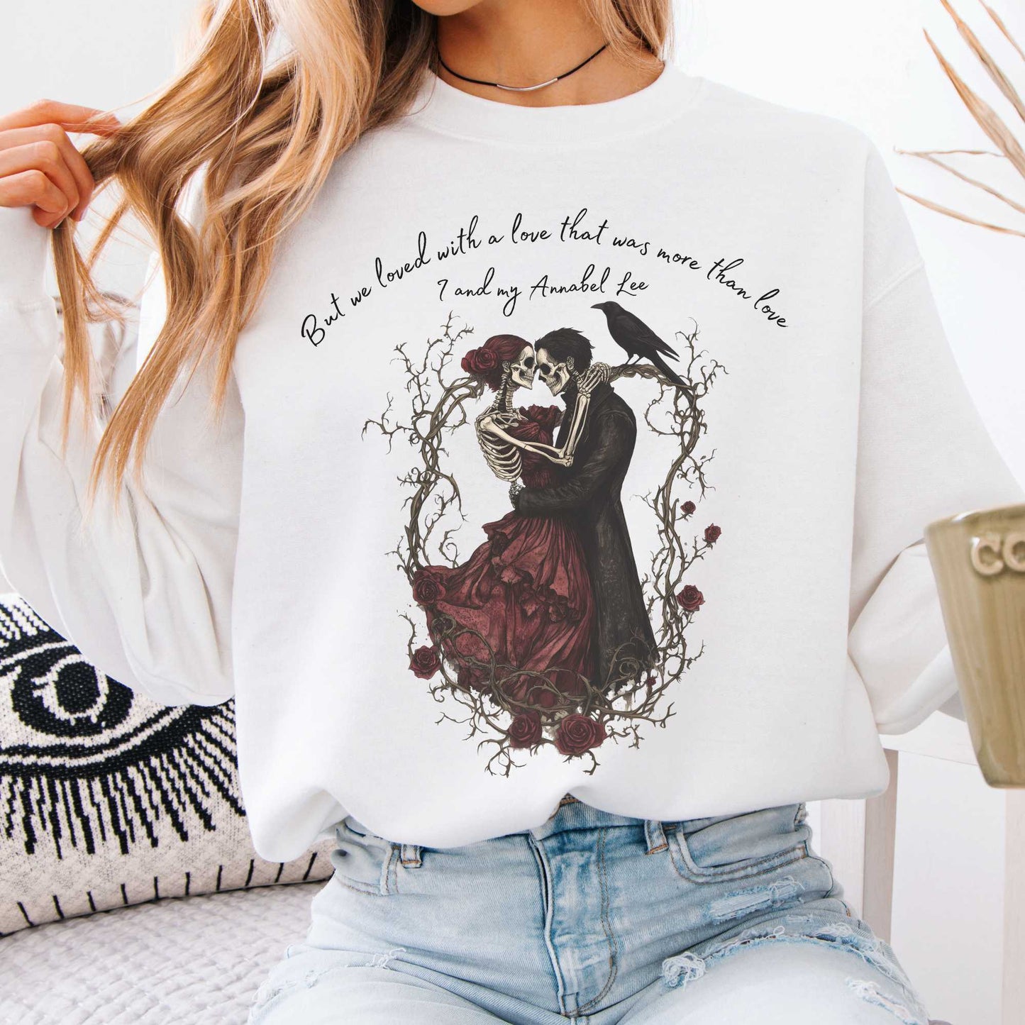 Annabel Lee Edgar Allan Poe Sweatshirt White / S Sweatshirt The Mystic Eden Bookish Book Lovers