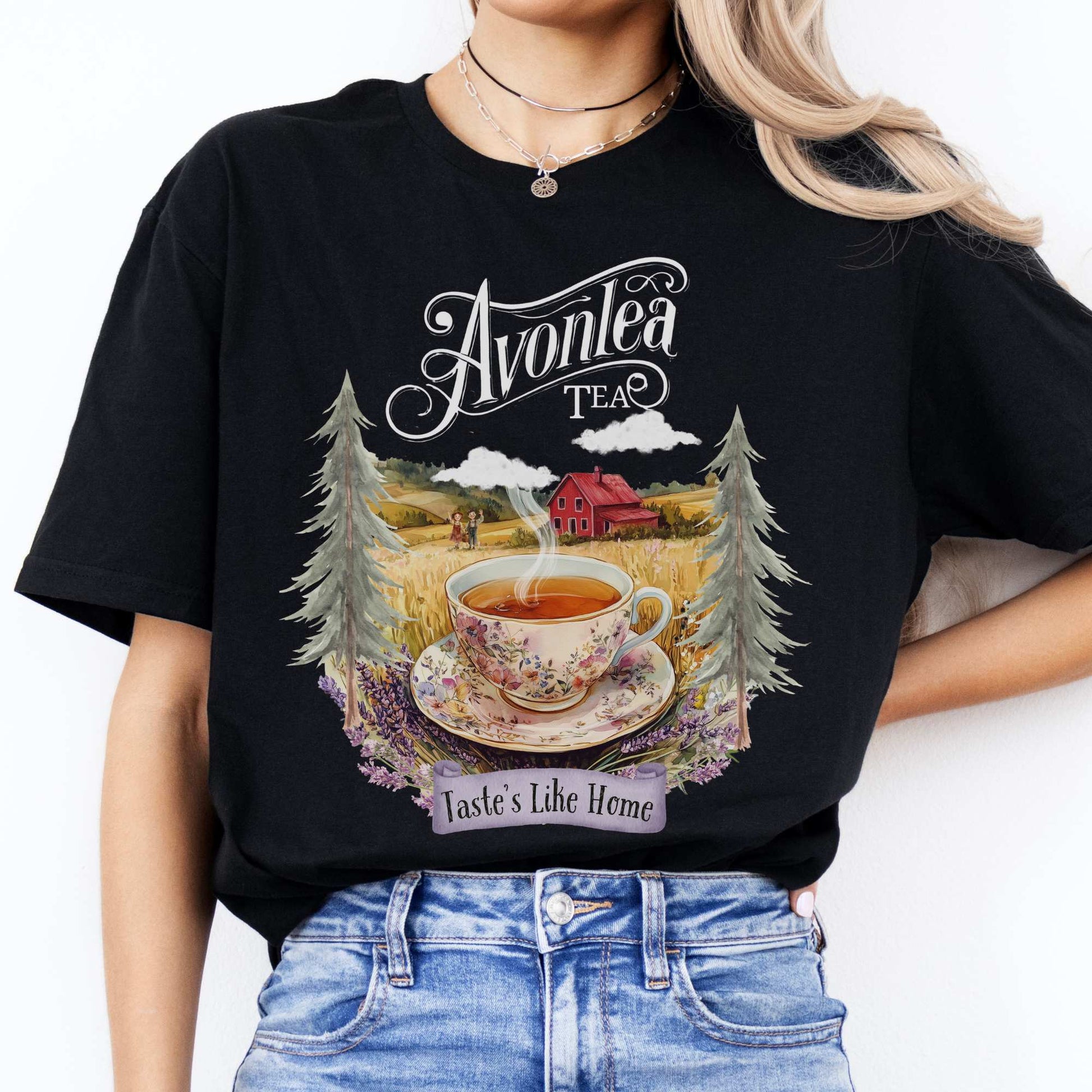 Anne of Green Gables Avonlea Tea Shirt Black / S T-Shirt The Mystic Eden Bookish Book Lovers