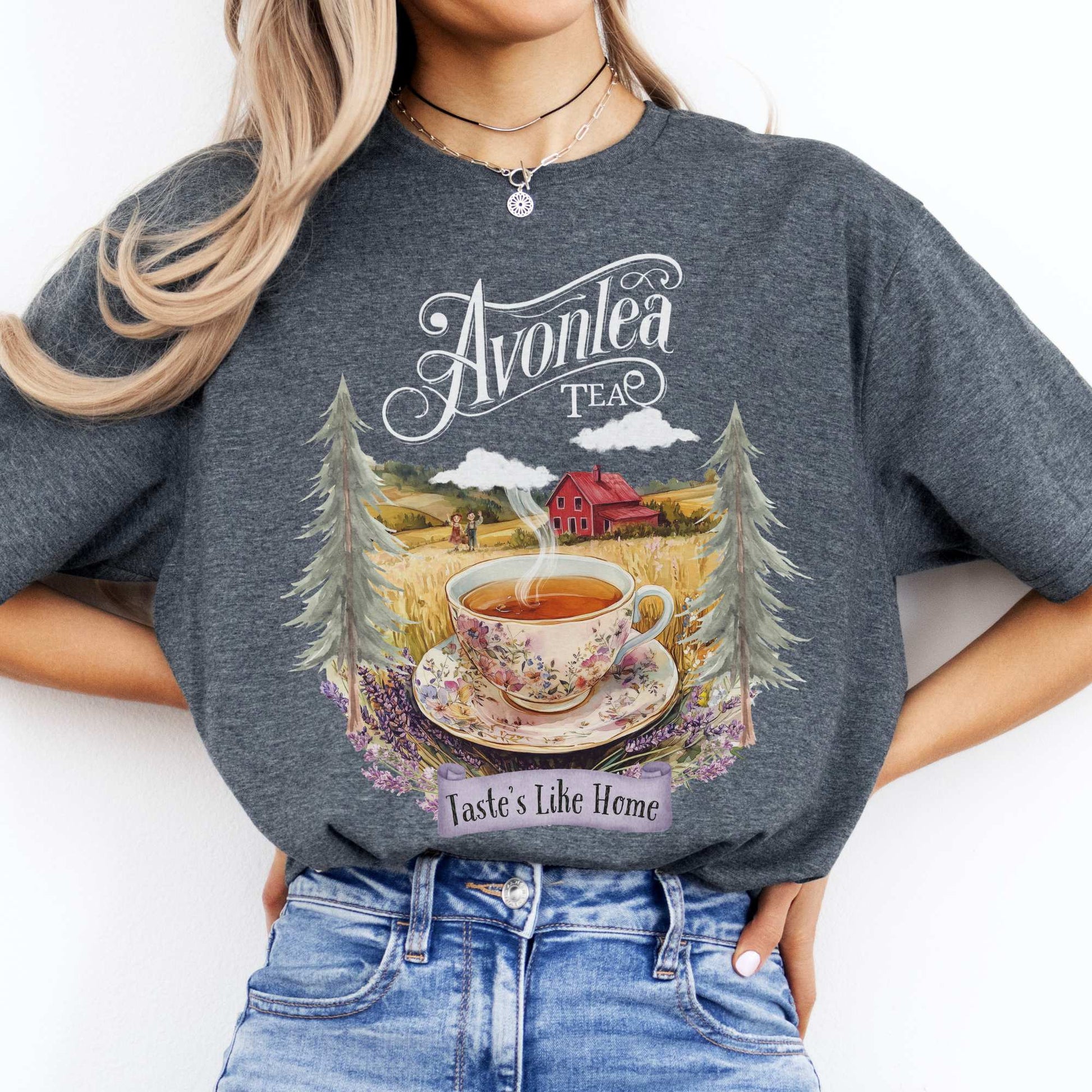 Anne of Green Gables Avonlea Tea Shirt Dark Heather / S T-Shirt The Mystic Eden Bookish Book Lovers