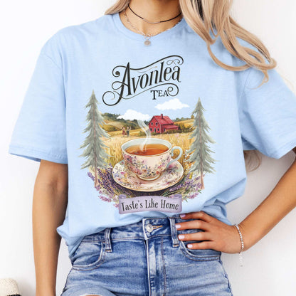 Anne of Green Gables Avonlea Tea Shirt Light Blue / S T-Shirt The Mystic Eden Bookish Book Lovers