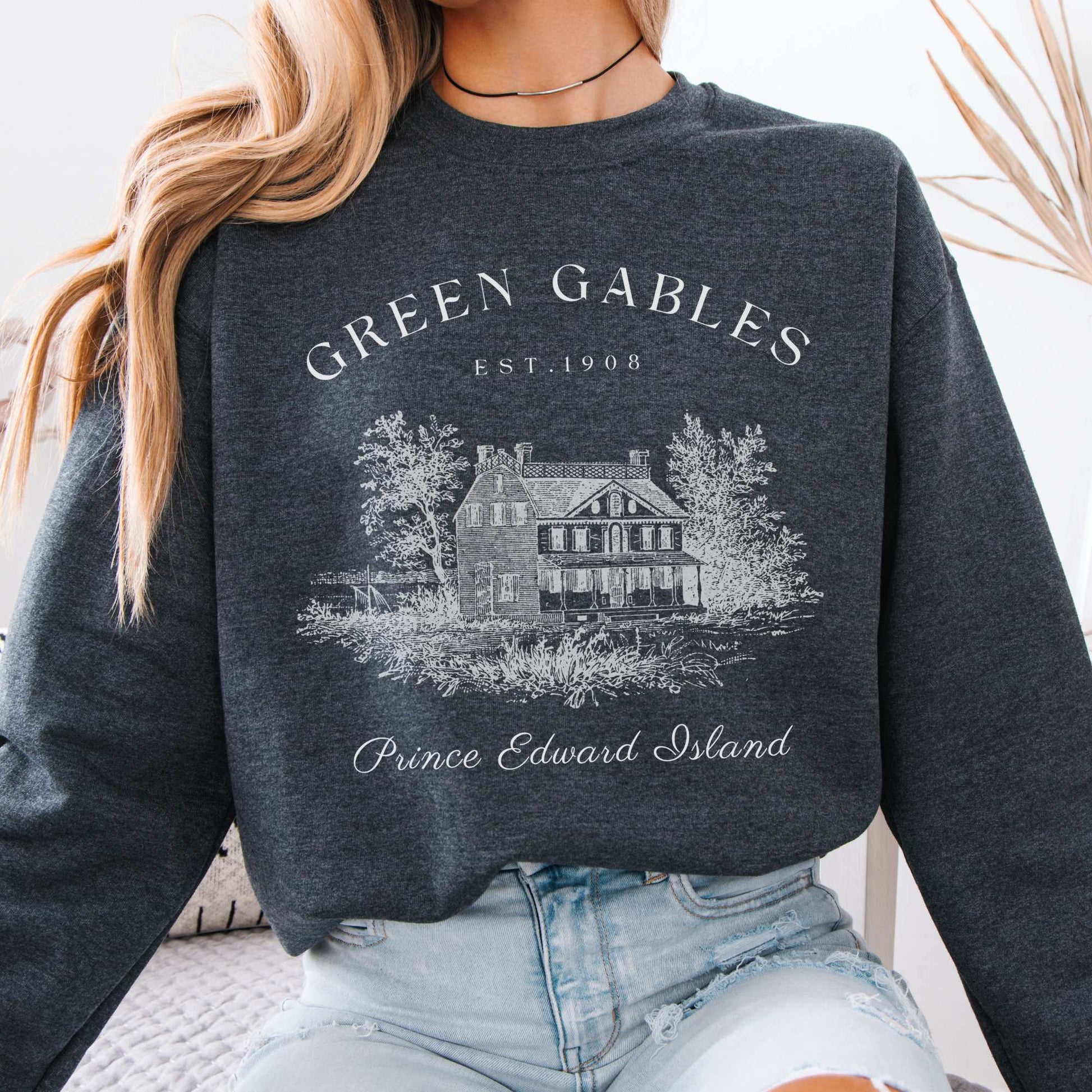 Anne of Green Gables Prince Edward Island Sweatshirt Dark Heather / S Sweatshirt The Mystic Eden Bookish Book Lovers