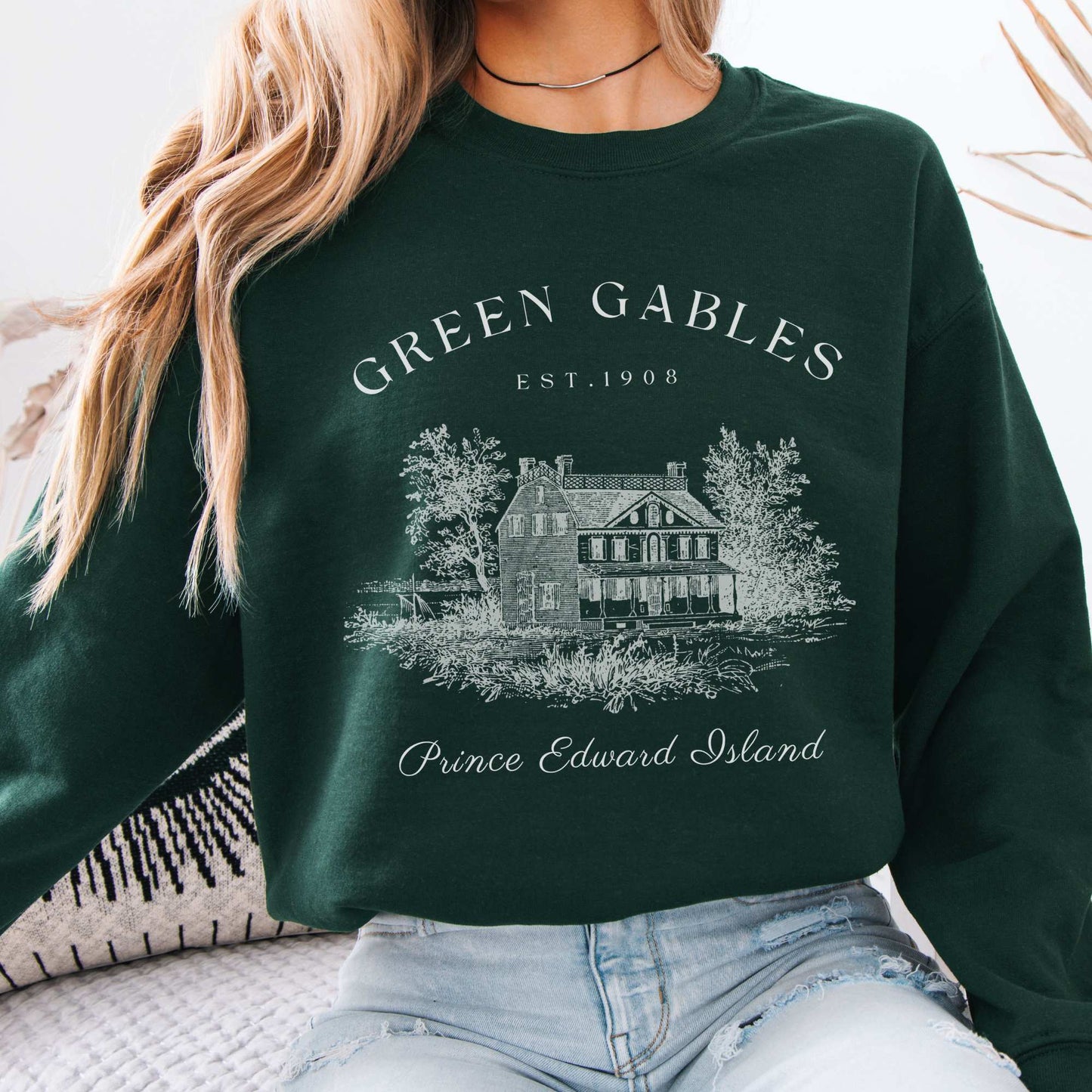 Anne of Green Gables Prince Edward Island Sweatshirt Forest Green / S Sweatshirt The Mystic Eden Bookish Book Lovers