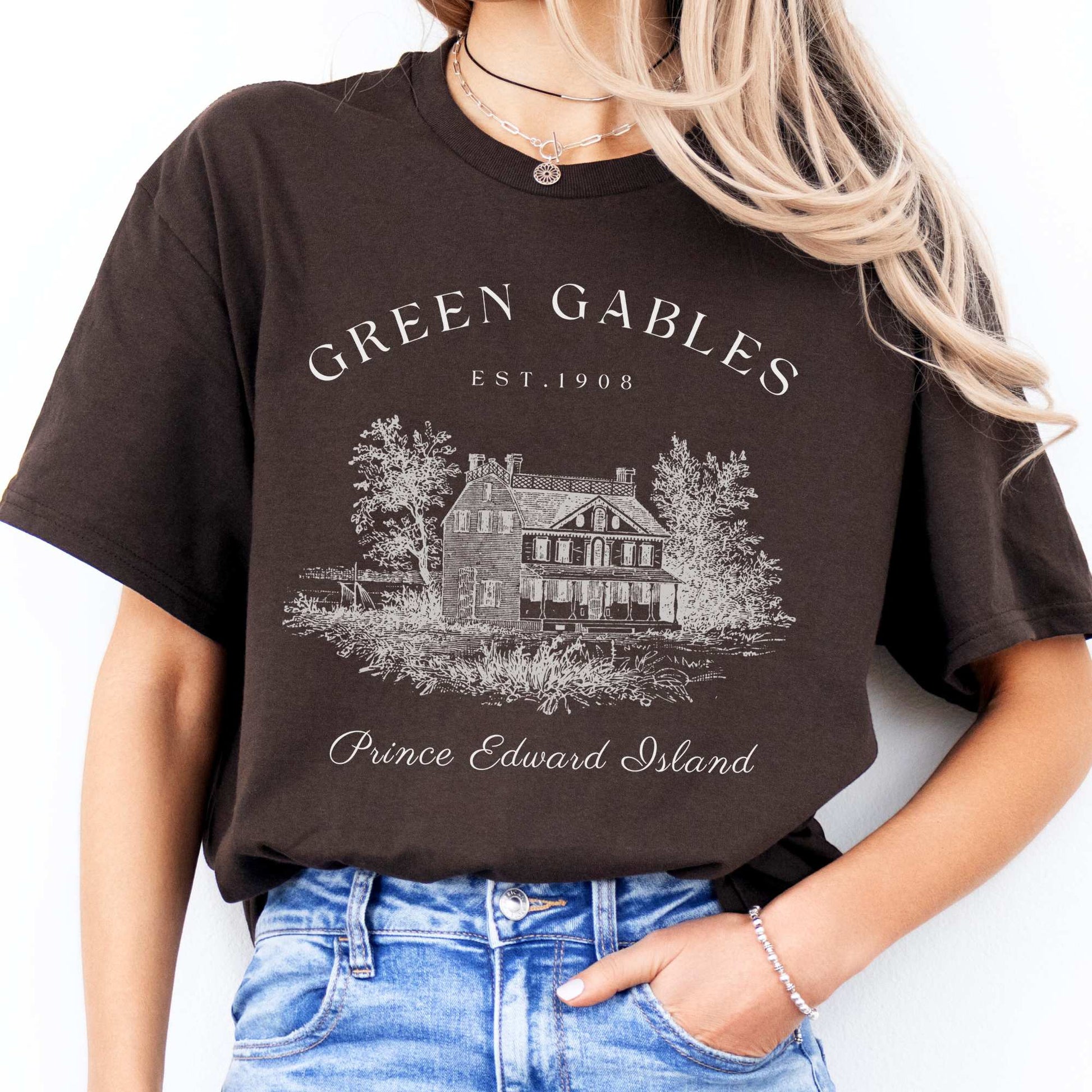 Anne of Green Gables Prince Edward Island T-Shirt Dark Chocolate / S T-Shirt The Mystic Eden Bookish Book Lovers