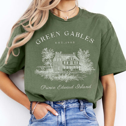 Anne of Green Gables Prince Edward Island T-Shirt Military Green / S T-Shirt The Mystic Eden Bookish Book Lovers
