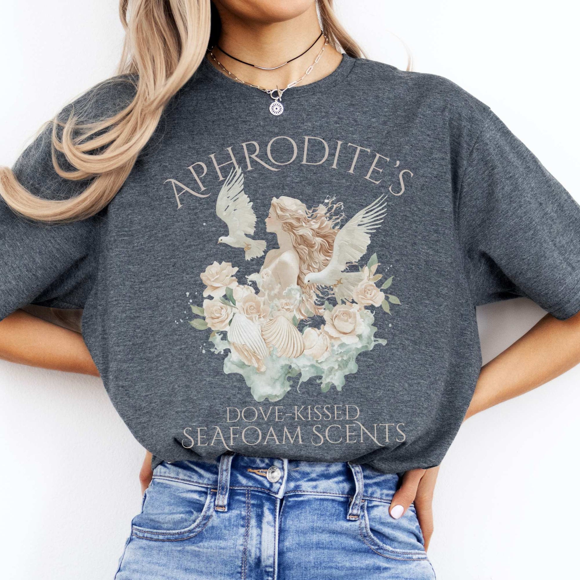 Aphrodite's Dove-Kissed Seafoam Scents Tee Sport Grey / S T-Shirt The Mystic Eden Bookish Book Lovers