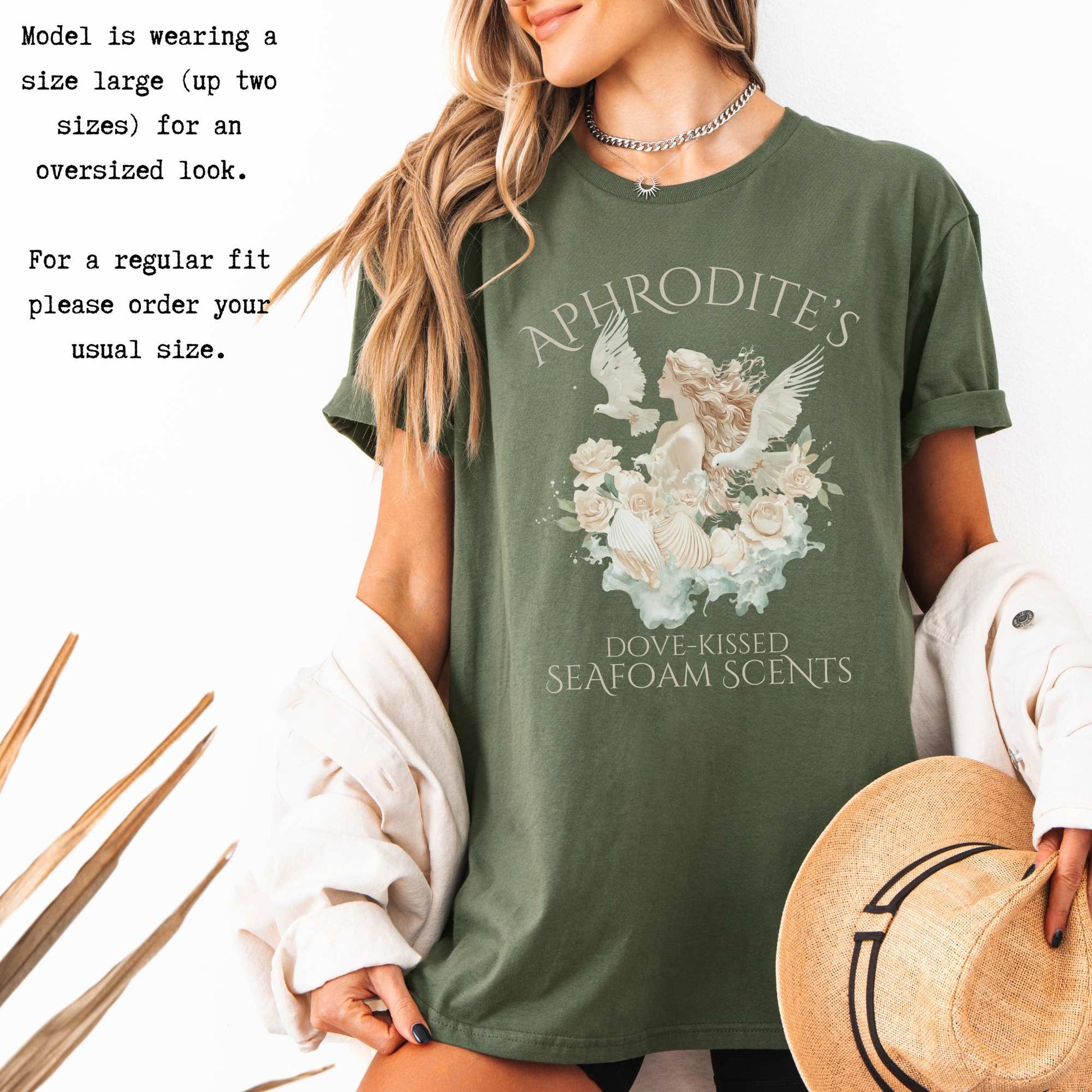 Aphrodite's Dove-Kissed Seafoam Scents Tee T-Shirt The Mystic Eden Bookish Book Lovers
