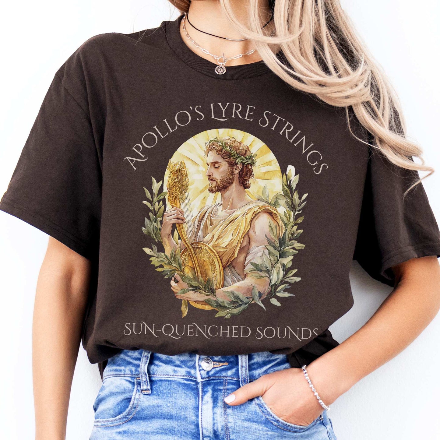 Apollo's Lyre Strings Shirt Dark Chocolate / S T-Shirt The Mystic Eden Bookish Book Lovers