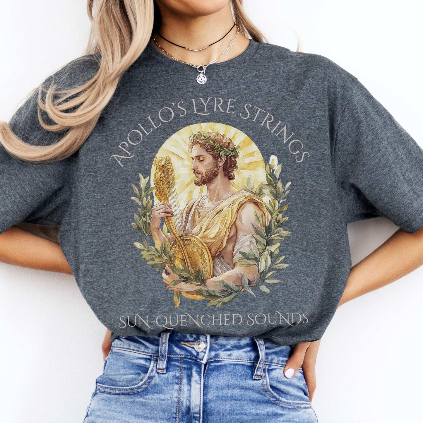 Apollo's Lyre Strings Shirt Dark Heather / S T-Shirt The Mystic Eden Bookish Book Lovers