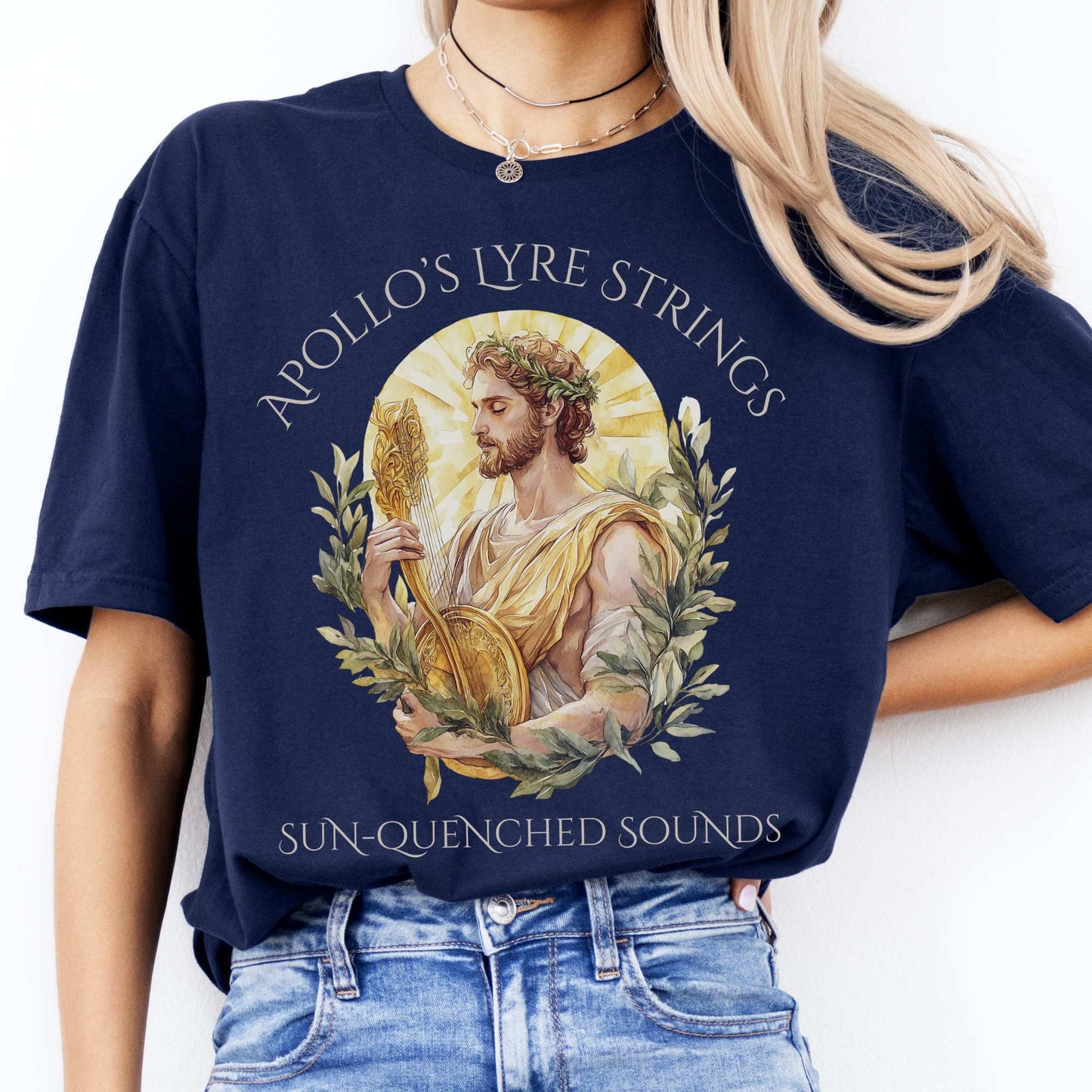 Apollo's Lyre Strings Shirt Navy / S T-Shirt The Mystic Eden Bookish Book Lovers
