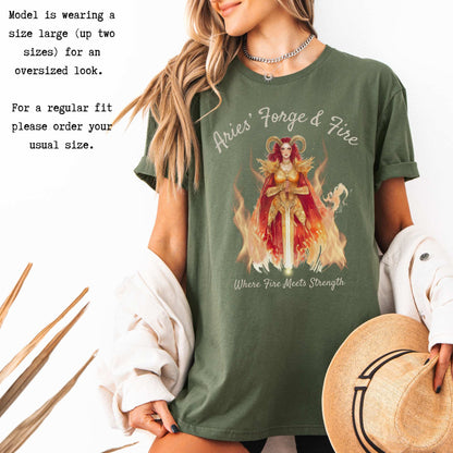 Aries' Forge & Fire Zodiac Shirt T-Shirt The Mystic Eden Bookish Book Lovers