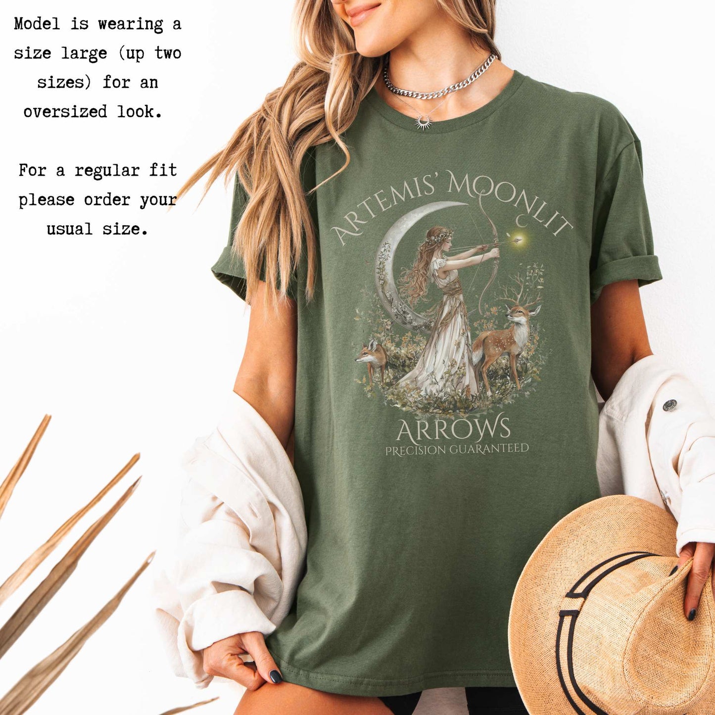 Artemis' Moonlit Arrows Greek Goddess Tee T-Shirt The Mystic Eden Bookish Book Lovers