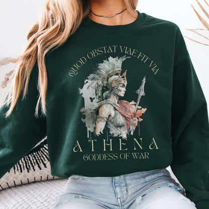 Athena Greek Mythology Sweatshirt Forest Green / S Sweatshirt The Mystic Eden Bookish Book Lovers