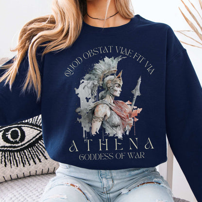 Athena Greek Mythology Sweatshirt Navy / S Sweatshirt The Mystic Eden Bookish Book Lovers