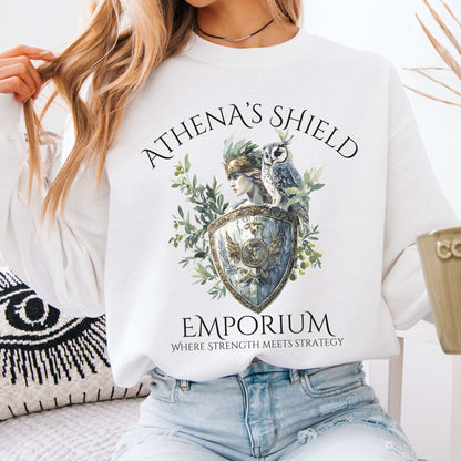 Athena's Shield Emporium Mythology Sweatshirt White / S Sweatshirt The Mystic Eden Bookish Book Lovers