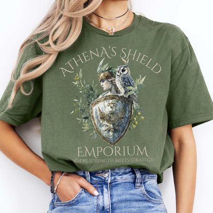 Athena's Shield Emporium Tee Military Green / S T-Shirt The Mystic Eden Bookish Book Lovers