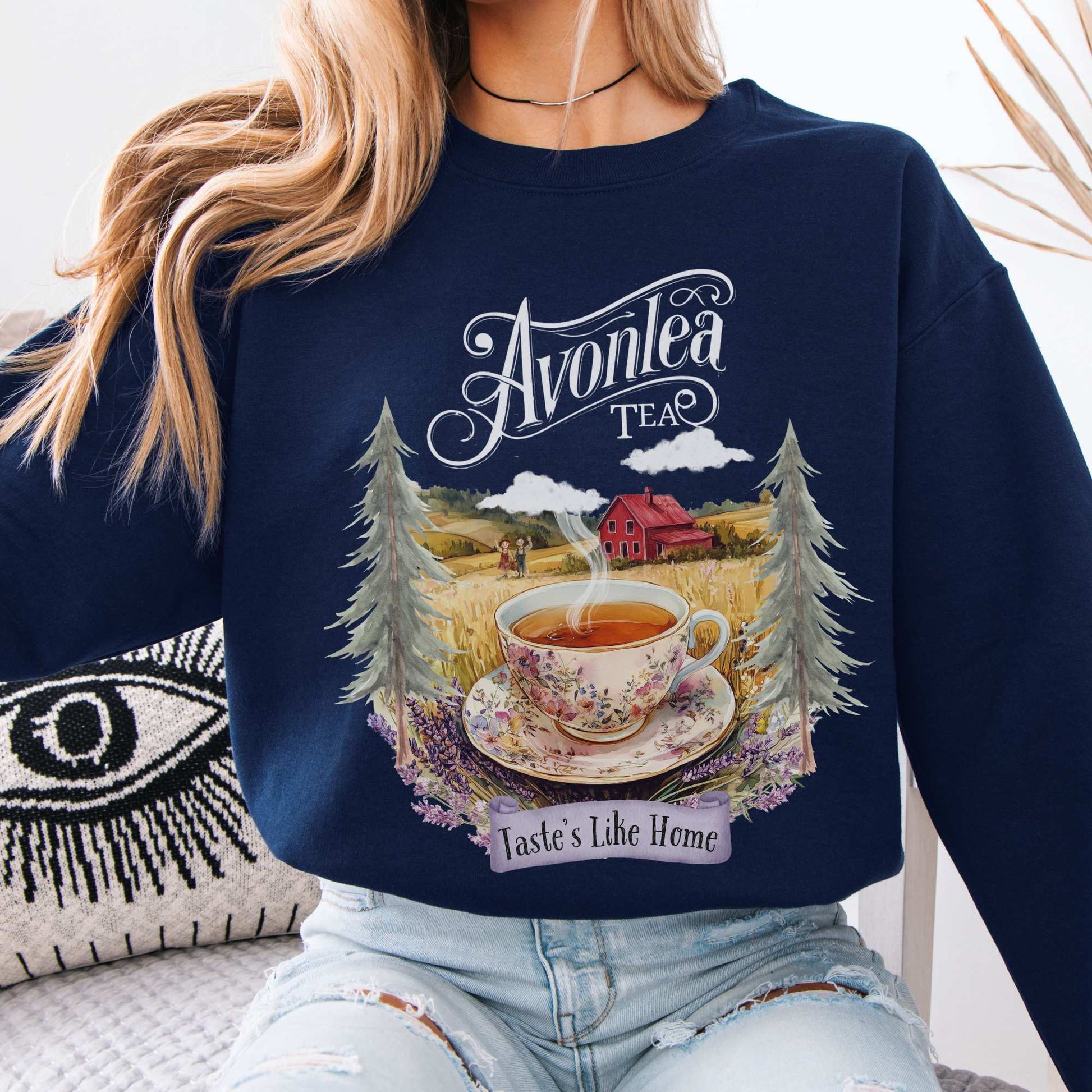 Avonlea Tea Anne of Green Gables Sweatshirt Navy / S Sweatshirt The Mystic Eden Bookish Book Lovers