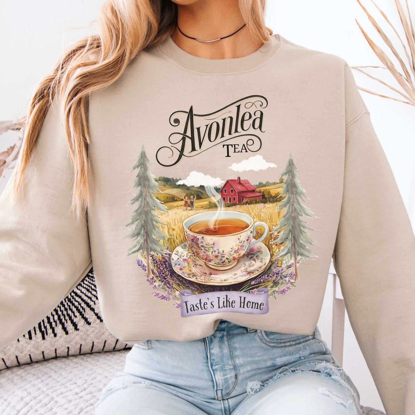 Avonlea Tea Anne of Green Gables Sweatshirt Sand / S Sweatshirt The Mystic Eden Bookish Book Lovers