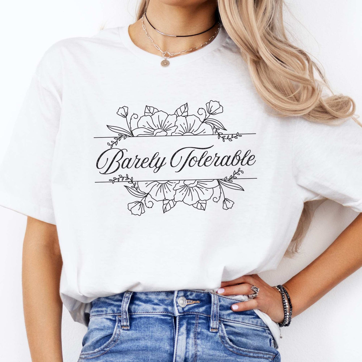 Barely Tolerable Jane Austen Bookish Shirt White / S T-Shirt The Mystic Eden Bookish Book Lovers