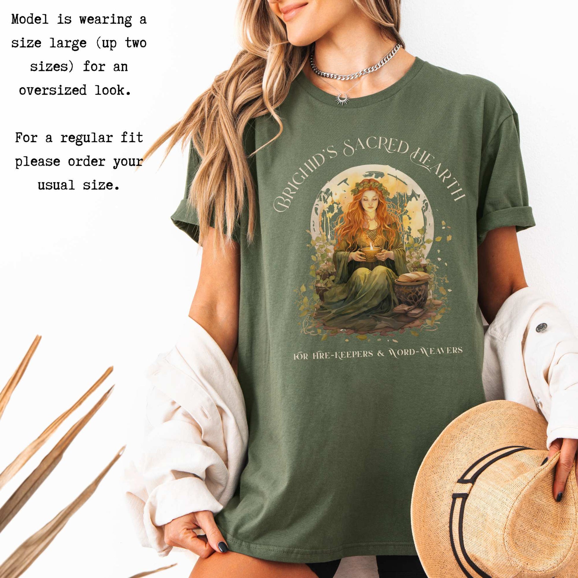 Brighid's Sacred Hearth T-Shirt – Celtic Goddess Tee T-Shirt The Mystic Eden Bookish Book Lovers