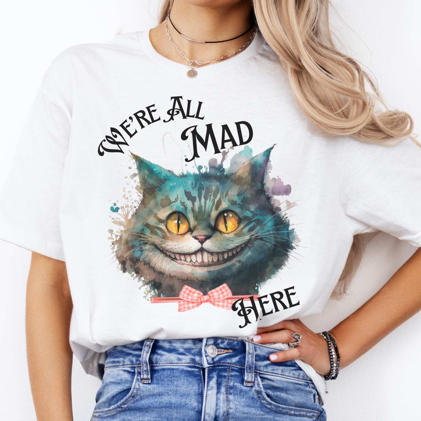 Cheshire Cat Alice in Wonderland T-Shirt White / S T-Shirt The Mystic Eden Bookish Book Lovers