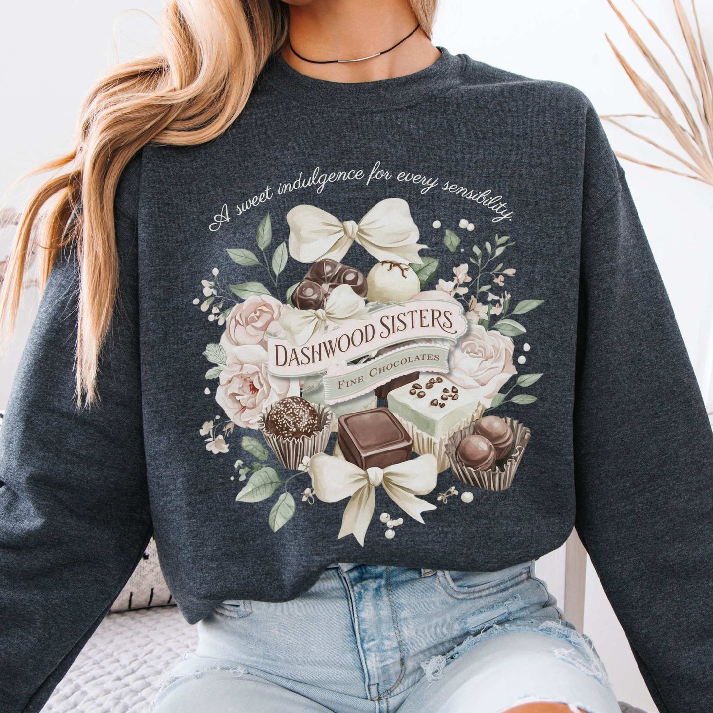 Dashwood Sisters Fine Chocolates Sweatshirt Dark Heather / S Sweatshirt The Mystic Eden Bookish Book Lovers