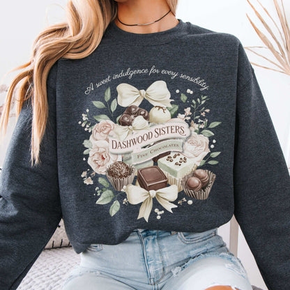 Dashwood Sisters Fine Chocolates Sweatshirt Dark Heather / S Sweatshirt The Mystic Eden Bookish Book Lovers