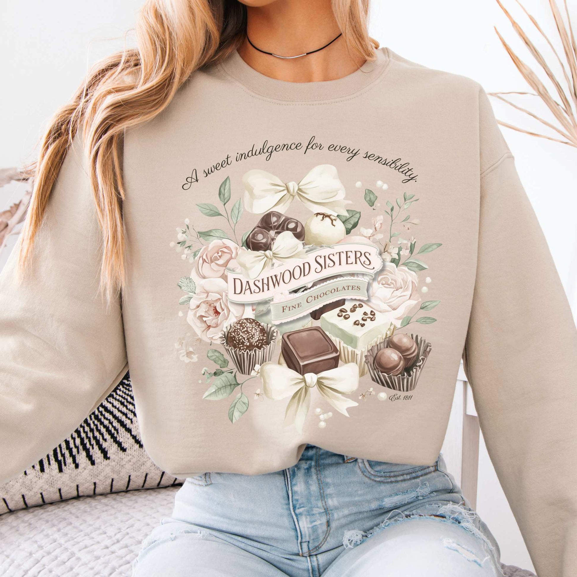Dashwood Sisters Fine Chocolates Sweatshirt Sand / S Sweatshirt The Mystic Eden Bookish Book Lovers
