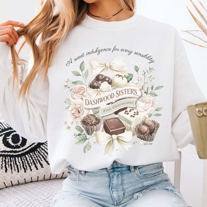 Dashwood Sisters Fine Chocolates Sweatshirt White / S Sweatshirt The Mystic Eden Bookish Book Lovers
