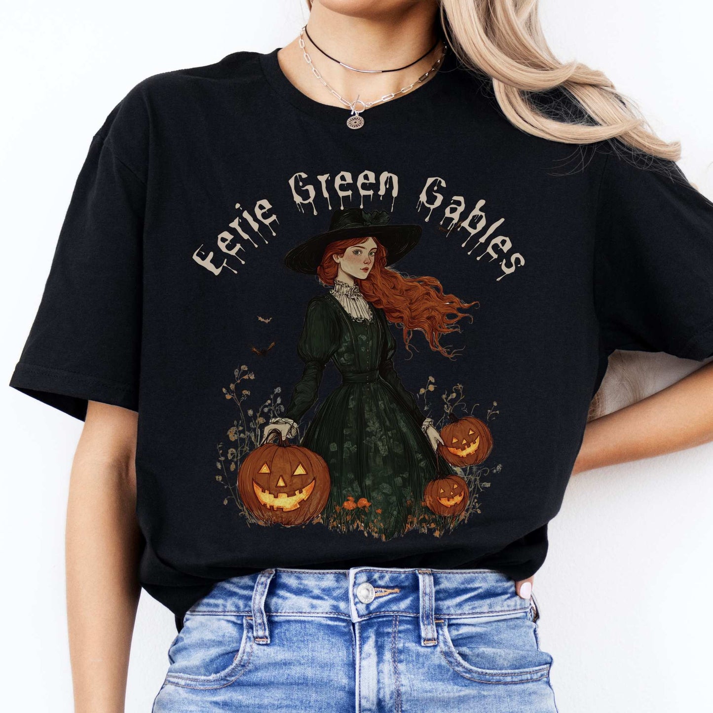 Eerie Green Gables Halloween Shirt Black / S T-Shirt The Mystic Eden Bookish Book Lovers