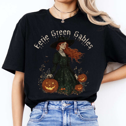 Eerie Green Gables Halloween Shirt Black / S T-Shirt The Mystic Eden Bookish Book Lovers