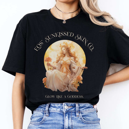 Eos' Sunkissed Skin Co. T-Shirt – Glow Like a Goddess Black / S T-Shirt The Mystic Eden Bookish Book Lovers