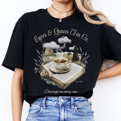 Eyres & Graces Tea Co Jane Eyre Shirt Black / S T-Shirt The Mystic Eden Bookish Book Lovers