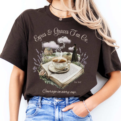 Eyres & Graces Tea Co Jane Eyre Shirt Dark Chocolate / S T-Shirt The Mystic Eden Bookish Book Lovers