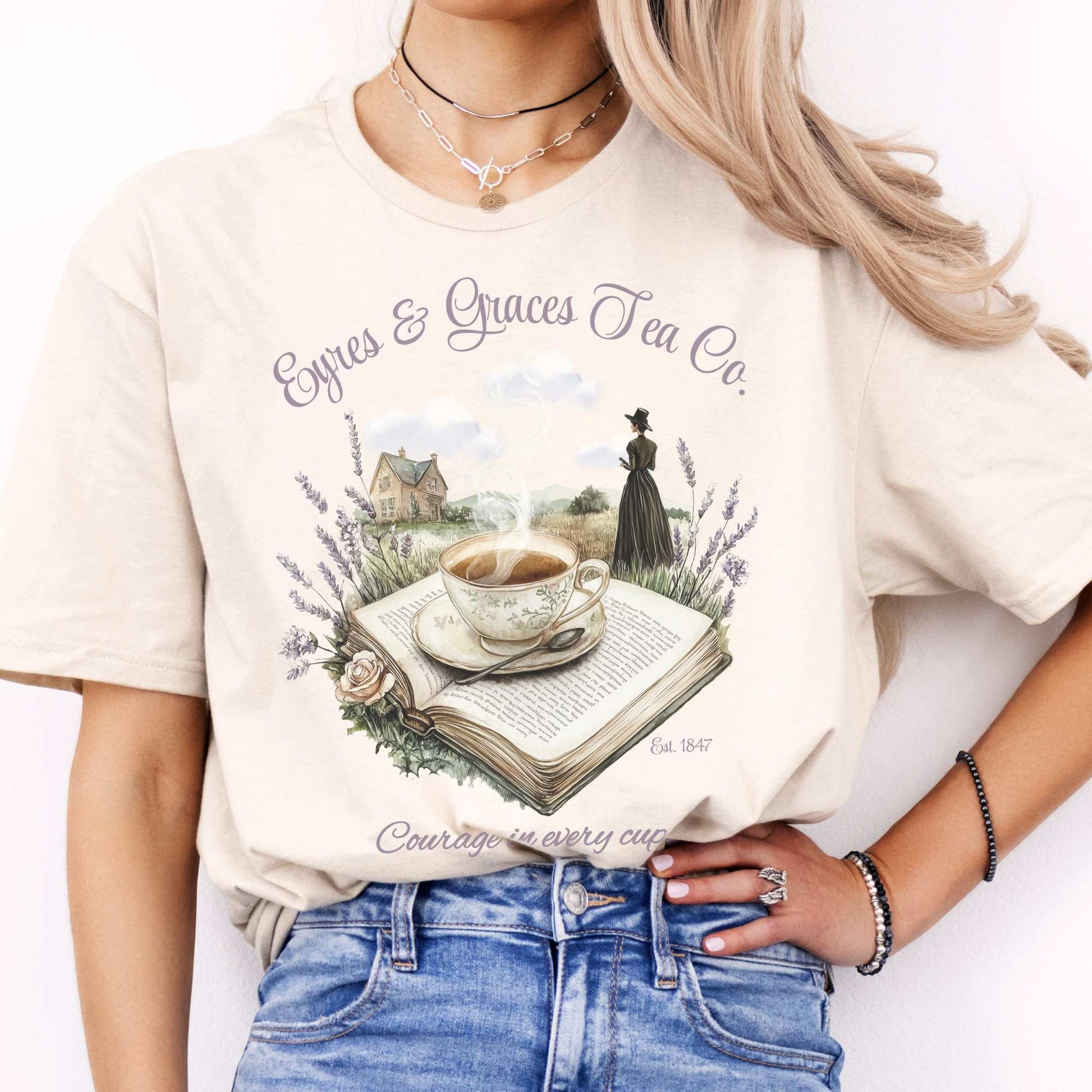 Eyres & Graces Tea Co Jane Eyre Shirt Natural / S T-Shirt The Mystic Eden Bookish Book Lovers